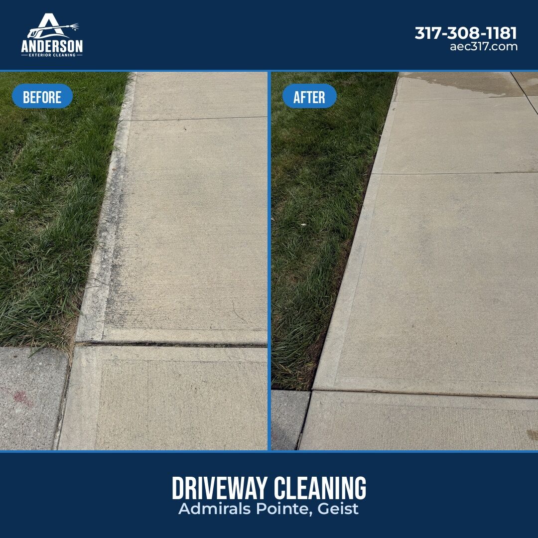 Driveway cleaning result near Geist, IN