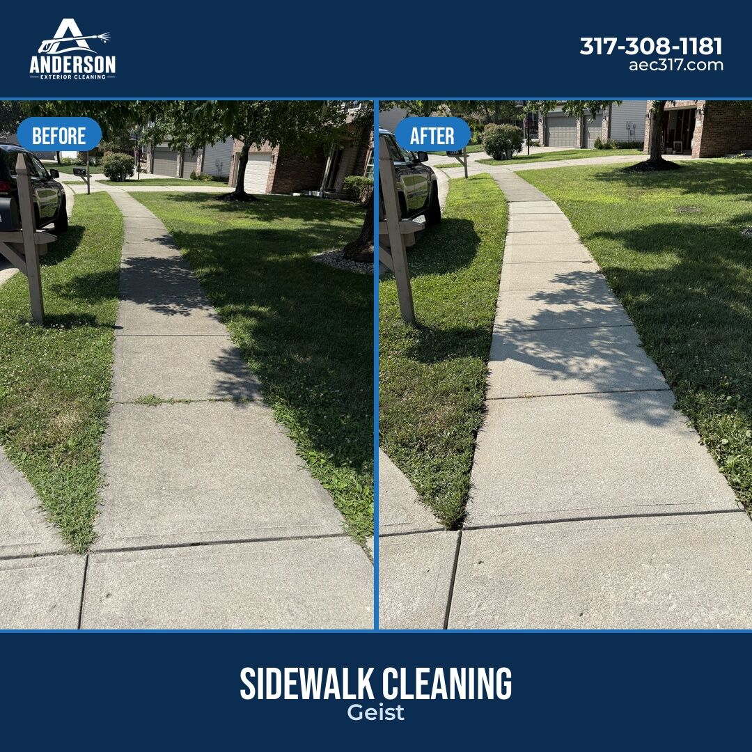 Sidewalk cleaning near Geist, IN